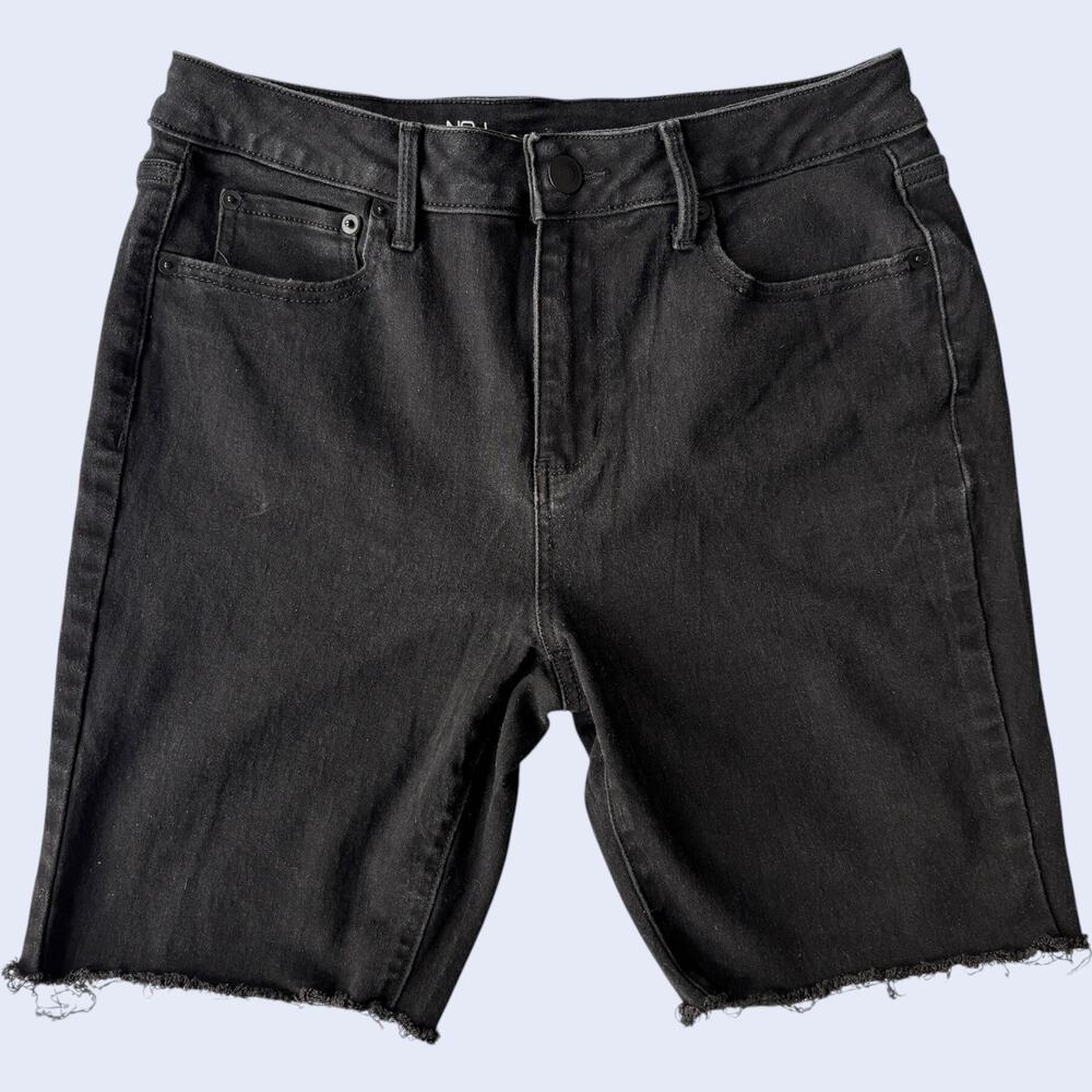 No Boundaries 11 Casual Denim Bermuda Shorts Black High Rise